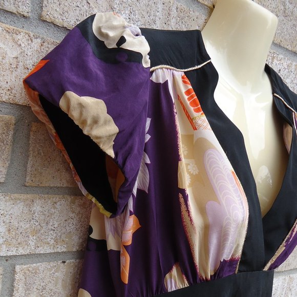 SIZE 2. CORAY LYNN CALTER SILK  FLORAL DRESS. - Picture 12 of 16